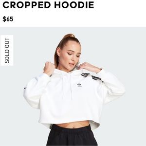 Adidas Originals Cropped White Hoodie